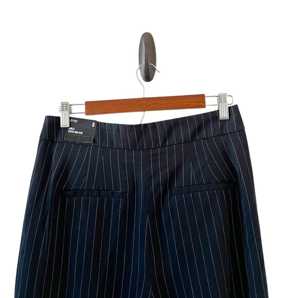 Express NEW Stylist Super High-Rise Pinstripe Ankle Pants Size 8 - Picture 8 of 15